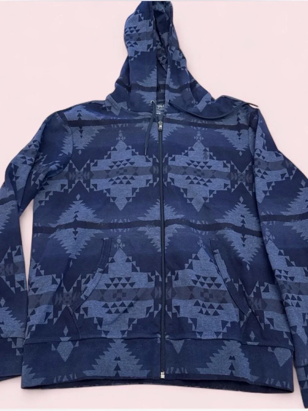 Polo by Ralph Lauren Navy Aztec-Pattern Zip Hoodie